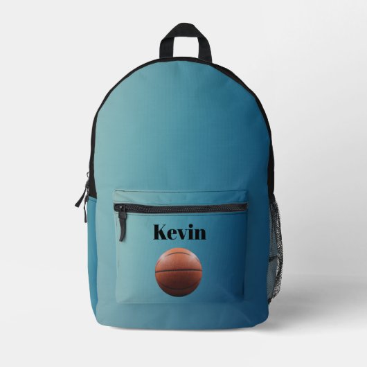 Sports themed Personalized backpack - Basketball プリントバックパック (正面)