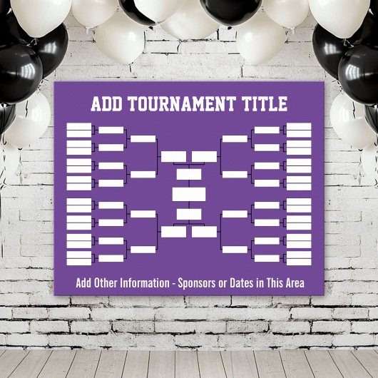 Sports Tournament Bracket - Purple 32 teams ポスター