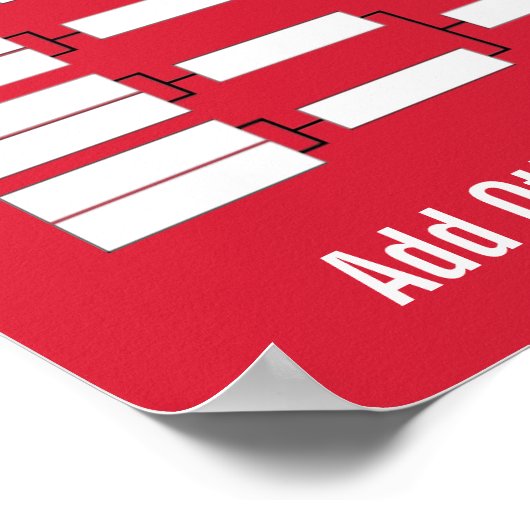 Sports Tournament Bracket - Red 32 teams ポスター (角)