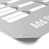 Sports Tournament Bracket - Silver Gray 32 teams ポスター (角)