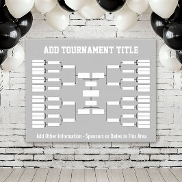 Sports Tournament Bracket - Silver Gray 32 teams ポスター
