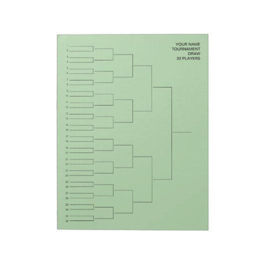 Sports tournament draw template for 32 players ノートパッド (回転)
