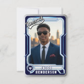Sports Trading Card Photo Blue Groomsman Proposal (正面)
