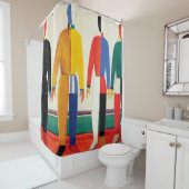 Sportsmens by Kazimir Malevich シャワーカーテン (インサイチュ)