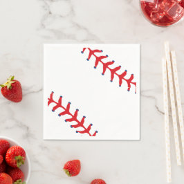 Sporty-Baseball Classic Red & White Sports Themed スタンダードカクテルナプキン