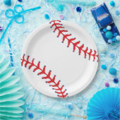 Sporty-Baseball Classic Red & White Sports Themed ペーパープレート (パーティー)