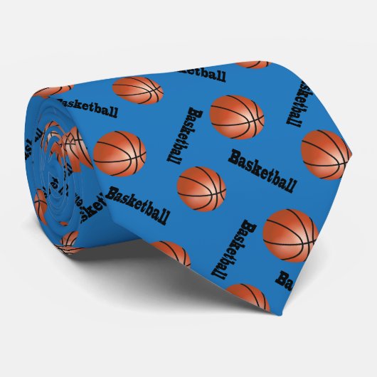 Sporty Blue Background | Basketball ネクタイ (ロール)
