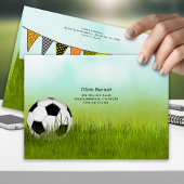 Sporty Boys Soccer Birthday Card With Photo Space  カード