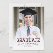 Sporty Burgundy金ゴールド写真グラッド発表 招待状 (正面)