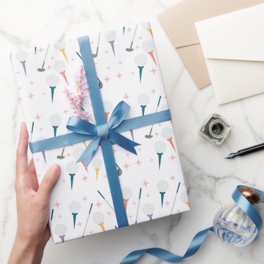 Sporty Charm Golf Themed Birthday Fun Playful ラッピングペーパー (ギフト)