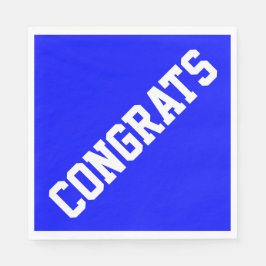 Sporty CONGRATS Text On Bright Royal Blue  スタンダードランチョンナプキン