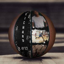 Sporty Custom Player Name & Number 3 Photo Collage バスケットボール