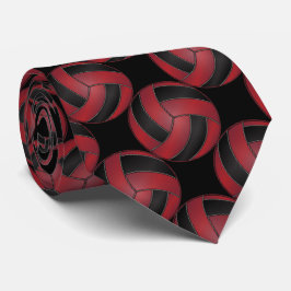 Sporty Dark Red and Black Volleyball ネクタイ