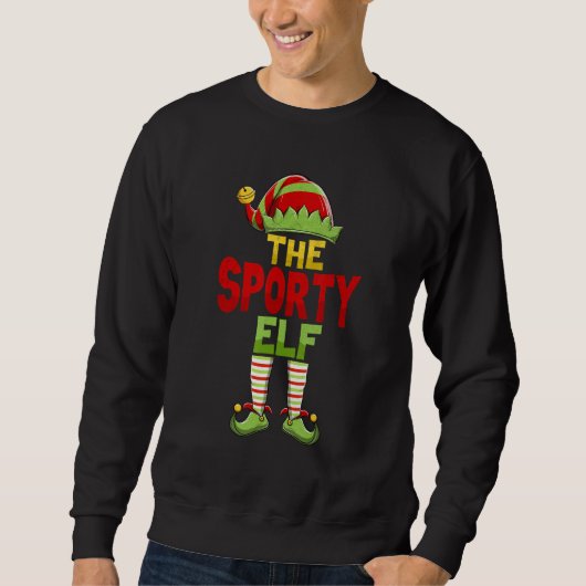 Sporty ELF Family Matching Group Christmas Pajamas スウェットシャツ (正面)