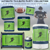 Sporty Football Navy and Green Man Cave Bar スクエアペーパーコースター