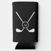 Sporty Golf Clubs Illustration Custom Monogram スリム缶クーラー (裏面)