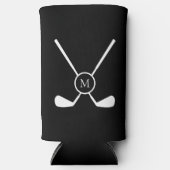 Sporty Golf Clubs Illustration Custom Monogram スリム缶クーラー (正面)
