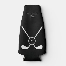 Sporty Golf Clubs Illustration Custom Monogram ボトルクーラー