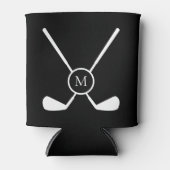 Sporty Golf Clubs Illustration Custom Monogram 缶クーラー (正面)
