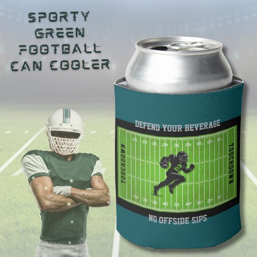 Sporty Green Football Fan Can Cooler 缶クーラー