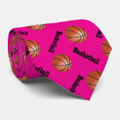 Sporty Hot Pink Background | Basketball ネクタイ (ロール)