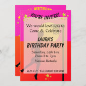 Sporty Netballをテーマにしたパーティー 招待状 (正面/裏面)