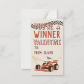 Sporty Race Car Valentine's Classroom Photo Card ノートカード (正面)