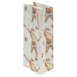 Sporty Santa - volleyball ワインギフトバッグ