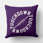 Sporty Slant Football TOUCHDOWN On Deep Purple クッション (裏面)