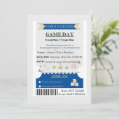 Sporty Ticket Gender Reveal Invitation  招待状 (スタンド正面)