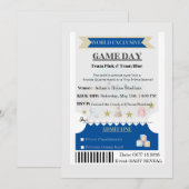 Sporty Ticket Gender Reveal Invitation  招待状 (正面/裏面)