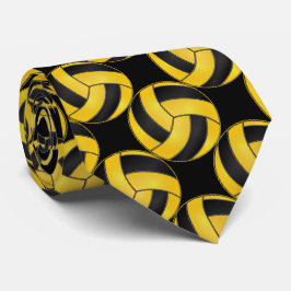 Sporty Yellow and Black Volleyball ネクタイ