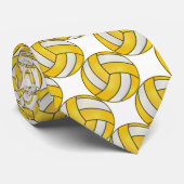 Sporty Yellow and White Volleyball ネクタイ (ロール)