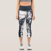 [spotempo]黒の絞り染めの模様 カプリレギンス (正面)