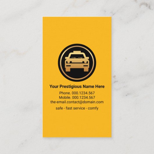 Spotlight On Yellow Taxiサービス 名刺 (裏面)