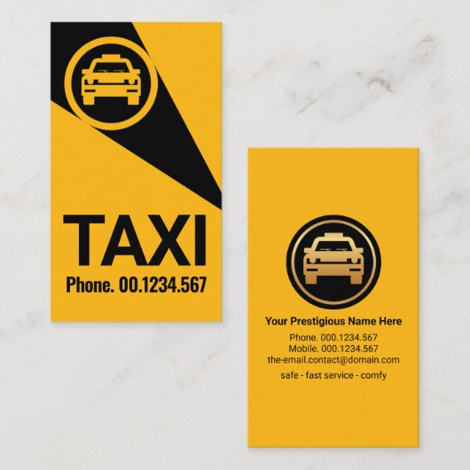 Spotlight On Yellow Taxiサービス 名刺 (正面/裏面)