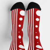 Spots and Stripes in Red and White ソックス (上部)