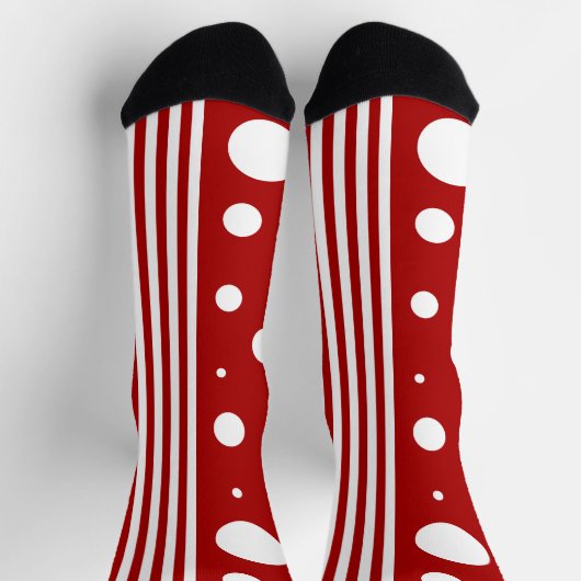 Spots and Stripes in Red and White ソックス (上部)