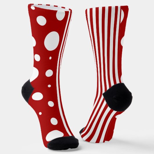 Spots and Stripes in Red and White ソックス (傾斜あり)