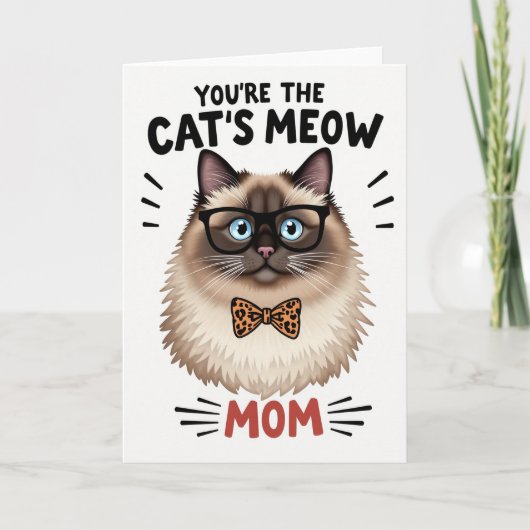 Spotted Bow Tie Mom Card カード (正面)