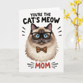Spotted Bow Tie Mom Card カード (黄色い花)