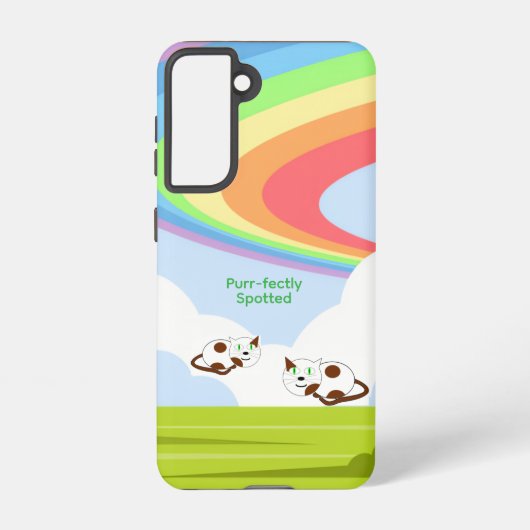 Spotted Cat with Rainbow Samsung Galaxy Case Samsung Galaxyケース (裏面)