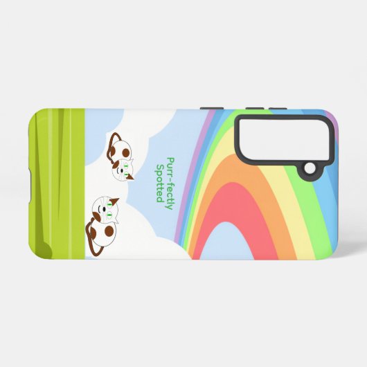 Spotted Cat with Rainbow Samsung Galaxy Case Samsung Galaxyケース (裏面横)