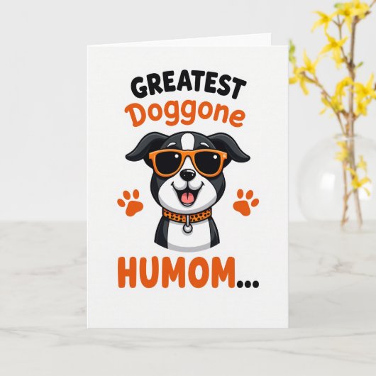 Spotted Cool Dog Friend Card カード (黄色い花)