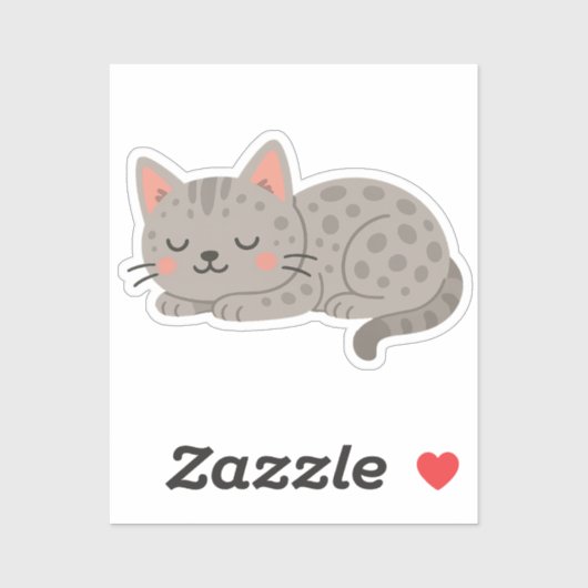 Spotted Gray Leopard Cat – Playful Cartoon シール (シート)