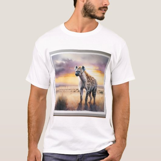 Spotted Hyena at Sunset REF68 - Watercolor Tシャツ (正面)