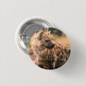 Spotted hyena:Savannah sunset 缶バッジ (正面&裏面)