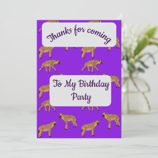 Spotted Hyenas Thank you Card 招待状