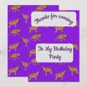Spotted Hyenas Thank you Card 招待状 (正面/裏面)