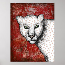 Spotted Leopard Says Hey Poster Wall Art ポスター